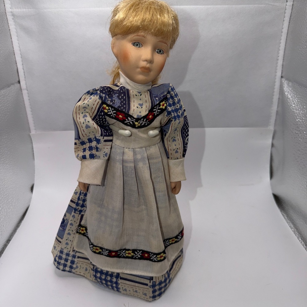 Karol from Poland Vintage 12" Porcelain Doll Blonde Hair Blue Eyes No Box